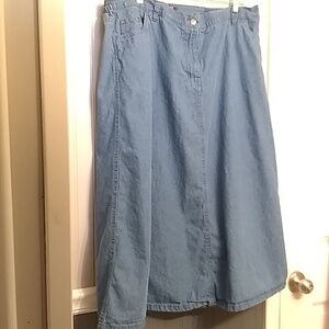 denim a-line midi skirt